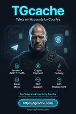 🚀 TGcache — Telegram accounts by country